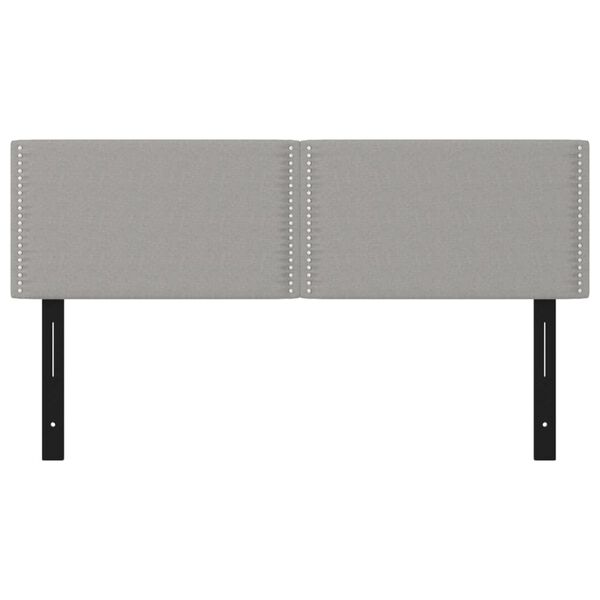vidaXL Wezgłowia do ł&oacute;żka, 2 szt., jasnoszare, 72x5x78/88 cm, tkanina