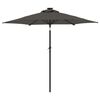 vidaXL Parasol ogrodowy LED, stalowy słupek, antracyt, 225x225x212 cm