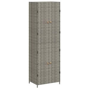 vidaXL Szafka ogrodowa, szara, 59x40x180 cm, rattan PE