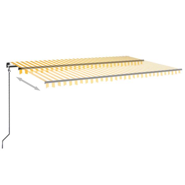 vidaXL Ręcznie zwijana markiza z LED, 500x350 cm, żółto-biała