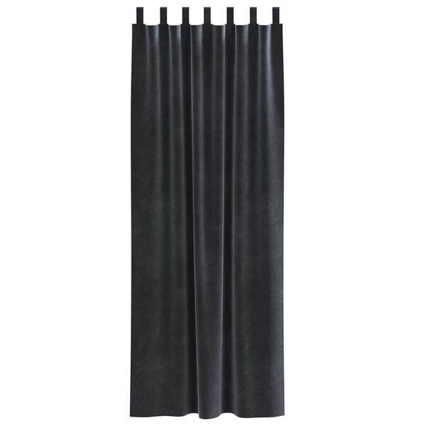 vidaXL Zasłony zaciemniające 2 pcs Ciemnoszary 140 x 225 cm Aksamit
