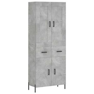 vidaXL Witrynka, szarość betonu 69,5x34x180 cm materiał drewnopochodny