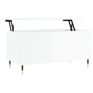 vidaXL Stolik kawowy, biały z połyskiem, 90x44,5x45 cm