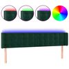 vidaXL Zagł&oacute;wek do ł&oacute;żka z LED, ciemnozielony, 203x16x78/88cm, aksamit