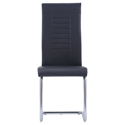 vidaXL Krzesła jadalniane, wspornikowe, 2 szt., czarne, sztuczna skóra