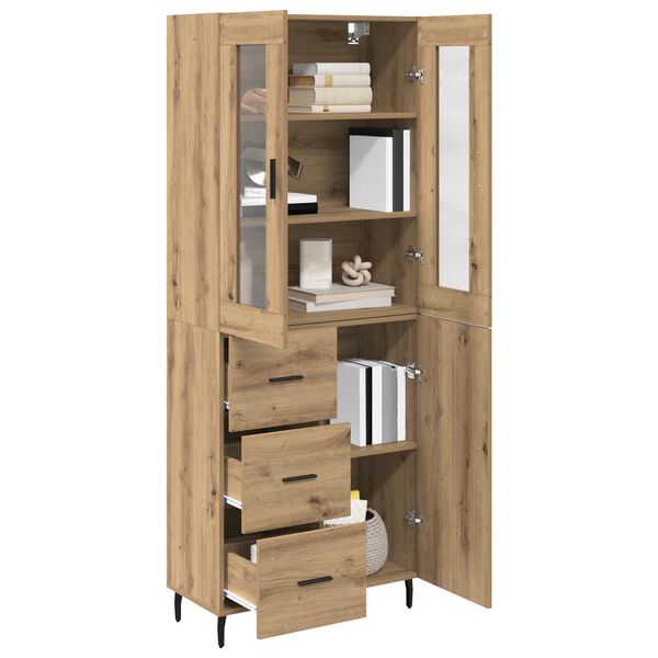 vidaXL Highboard 2 pcs Dąb rzemieślniczy Materiał drewnopochodny