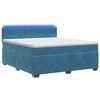 vidaXL Ł&oacute;żko Box Spring z materacem i LED niebieski 160 x 200 cm Welur