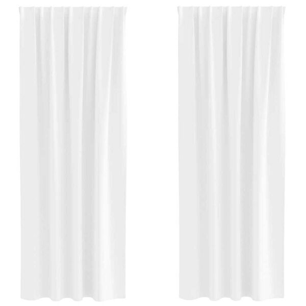 vidaXL Firany blackout z k&oacute;łkami 2 pcs Jasna biel 260 x 140 cm