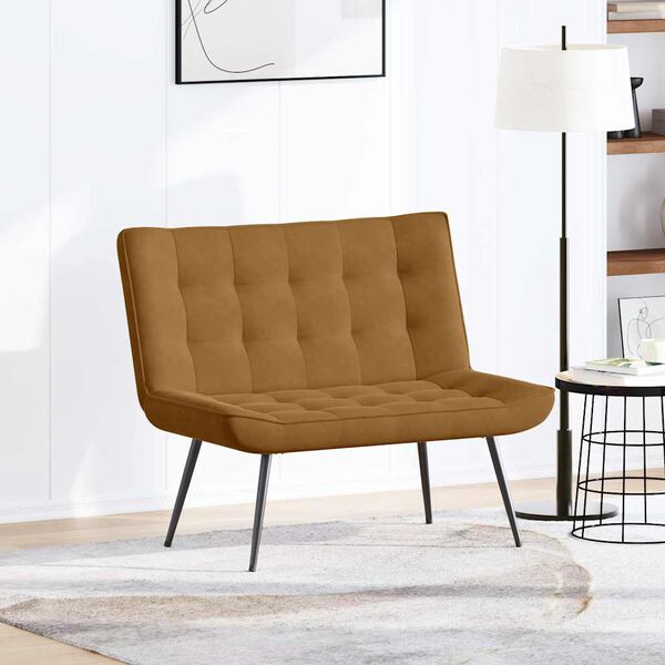 vidaXL Ławka Brązowa 110x74x84 cm Aksamit