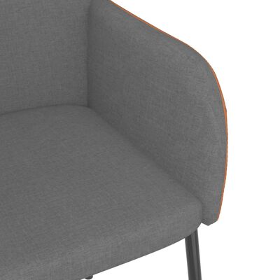 vidaXL Krzesła stołowe, 2 szt., jasnoszare, tkanina i sztuczna skóra