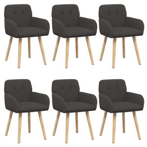 vidaXL Krzesła jadalne 6 pcs Boucl&eacute; ciemnoszary 59 x 57 x 85 cm