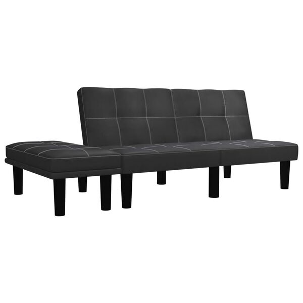 vidaXL 2-osobowa sofa, czarna, sztuczna skóra