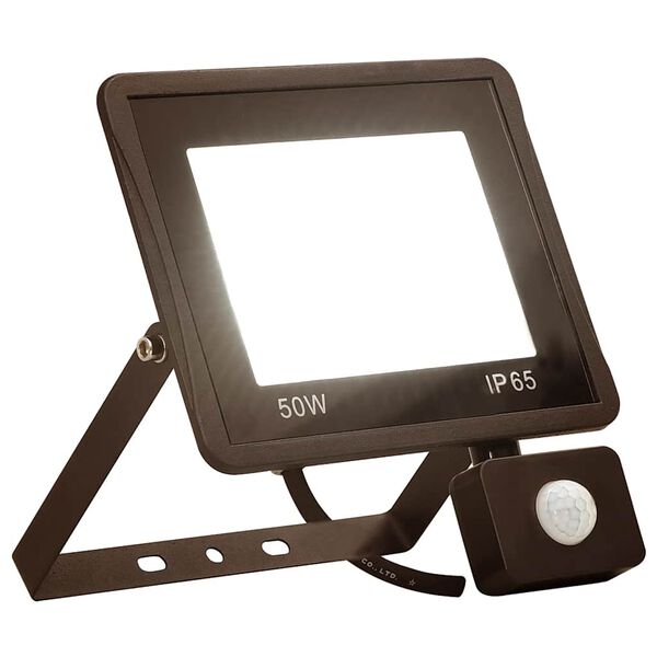 vidaXL Reflektor LED z czujnikiem, 50 W, ciepłe białe światło