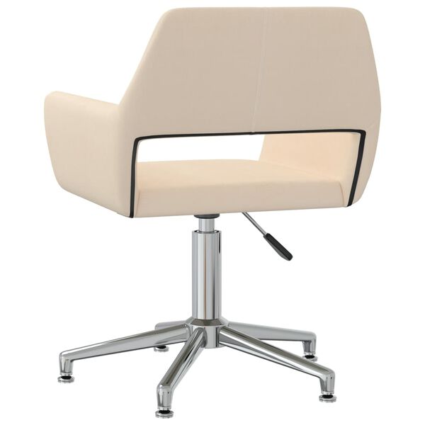 vidaXL Obrotowe krzesła stołowe, 2 szt., kremowe, obite tkaniną