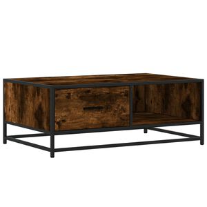 vidaXL Stolik kawowy, przydymiony dąb, 90x57x35 cm