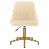 vidaXL Obrotowe krzesło stołowe, kremowe, obite aksamitem