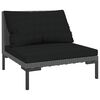 vidaXL Sofa ogrodowa z poduszkami, zaokrąglony rattan PE