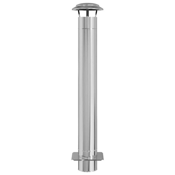 vidaXL Przedłużenie kominka Srebrny 25 x 25 x 132 cm stal nierdzewna