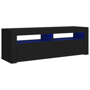 vidaXL Szafka pod TV z oświetleniem LED, czarna, 120x35x40 cm
