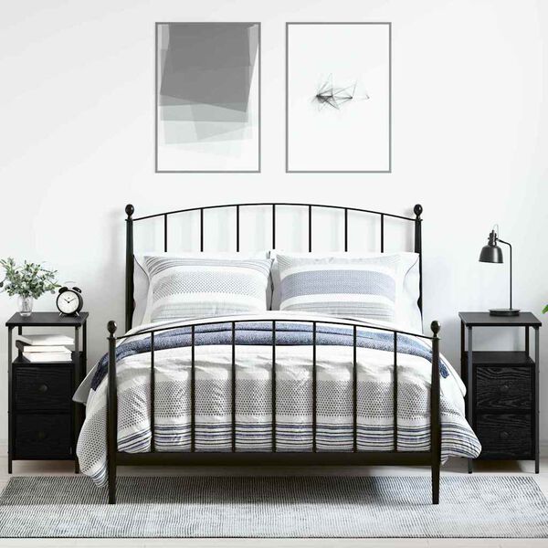 vidaXL Szafka Nocna z szufladą 2 pcs Czarny dąb 30 x 60 x 60 cm