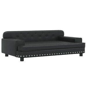 vidaXL Sofa dla dzieci, czarna, 90x53x30 cm, sztuczna sk&oacute;ra