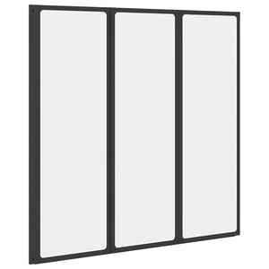 vidaXL Parawan prysznicowy Czarny 120 x 2 x 117 cm Aluminium i PP