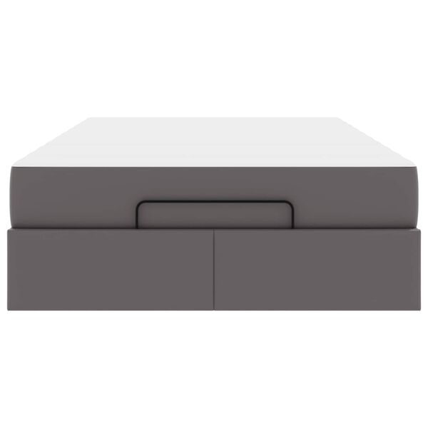vidaXL Rama ł&oacute;żka z materacem z materacem 2 pcs Szary PVC