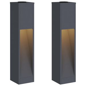 vidaXL Solarna Lampa LED na Ścieżkę 2 szt. Ciepła biel 18 x 18 x 80 cm
