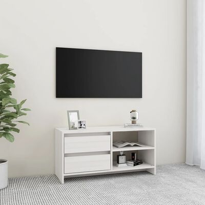 vidaXL Szafka pod TV, biała, 80x31x39 cm, drewno sosnowe