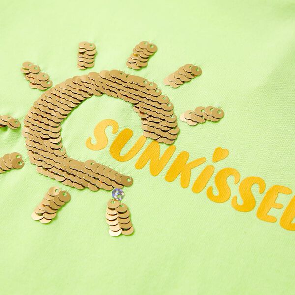 Koszulka dziecięca z kr&oacute;tkimi rękawami, neonowy ż&oacute;łty, 140