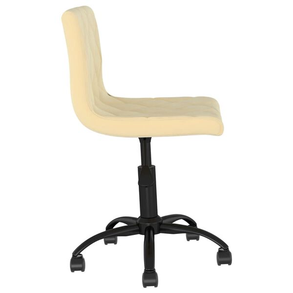 vidaXL Obrotowe krzesło stołowe, kremowe, obite aksamitem