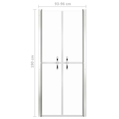 vidaXL Drzwi prysznicowe, przezroczyste, ESG, 96x190 cm
