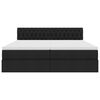 vidaXL Ł&oacute;żko Ze LED Lights Z zagł&oacute;wkiem Czarny 180 x 200 cm tkanina