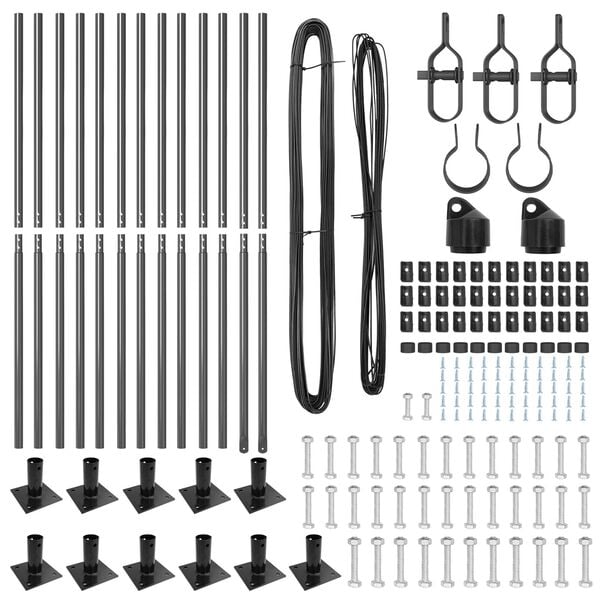 vidaXL Słupek ogrodzeniowy. 13 pcs Szary Stal