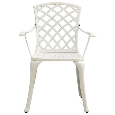 vidaXL Krzesła ogrodowe, 6 szt., odlewane aluminium, białe