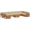 vidaXL Zestawy sof 11 pcs Naturalny i Beżowy Lite Drewno Akacji