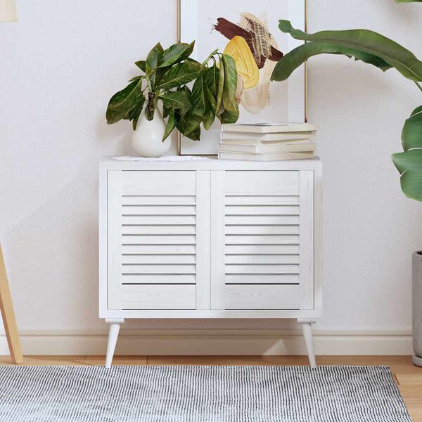 vidaXL Drzwi do szafek żaluzjowe 2 szt. Białe 39,5x29,5 cm