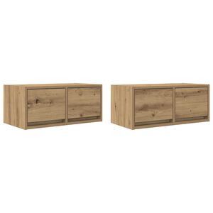 vidaXL Szafki RTV 2 szt. Dąb Artisan 60x31x25,5 cm Drewno klejone