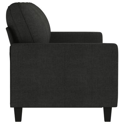vidaXL Sofa 3-osobowa, czarna, 180 cm, tapicerowana tkaniną