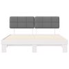 vidaXL Ramka ł&oacute;żka z tapicerowanym wezgłowiem Jasnoszary 200 x 200 cm