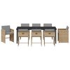 vidaXL Zestaw do jadalni w ogrodzie 9 pcs Beżowy polirattan