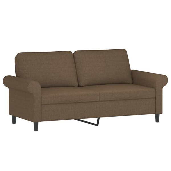 vidaXL 2-osobowa sofa wypoczynkowa z poduszkami, brązowa, 140 cm