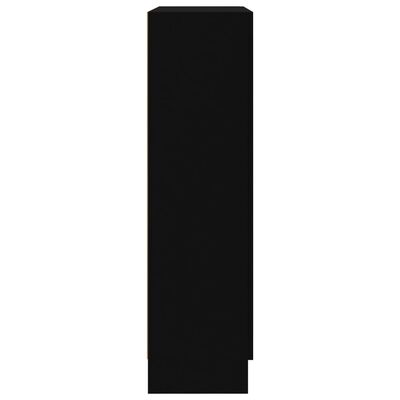 vidaXL Witryna, czarna, 82,5x30,5x115 cm, płyta wiórowa