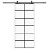vidaXL Drzwi przesuwne z zestawem okuć czarne 90x205 cm ESG szkło