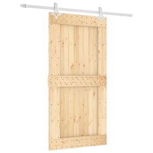 vidaXL Drzwi przesuwne Naturalne i białe 100 x 210 cm