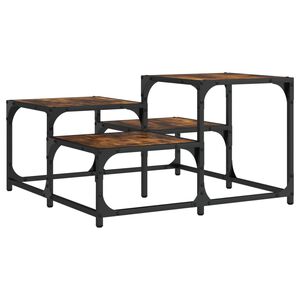 vidaXL Stolik kawowy, przydymiony dąb, 68x68x40 cm