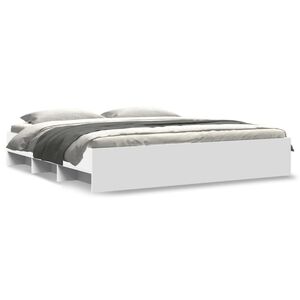 vidaXL Rama ł&oacute;żka, biała, 200x200 cm, materiał drewnopochodny