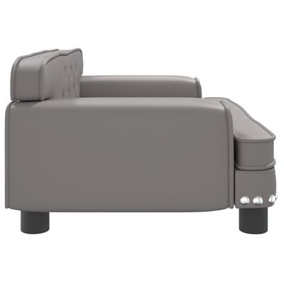 vidaXL Sofa dla dzieci, szara, 70x45x30 cm, sztuczna skóra