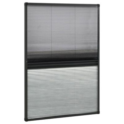 vidaXL Plisowana moskitiera okienna z roletą, aluminium, 80x120 cm