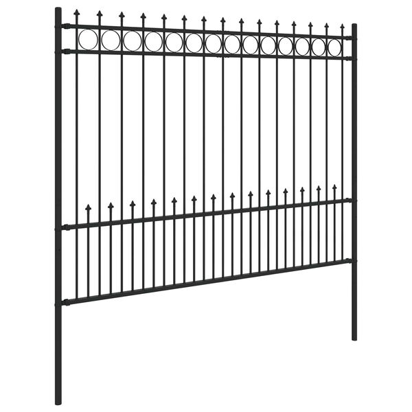 vidaXL Ogrodzenie z pierścieniem Spike Czarny 200 x 200 cm